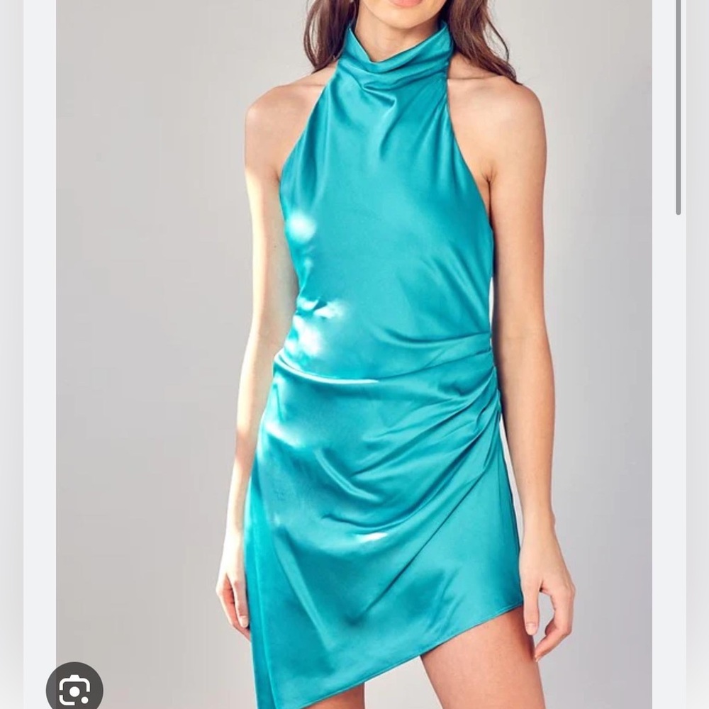 Turquoise Open Back Dress